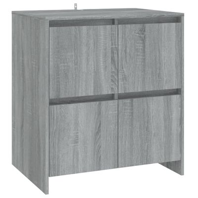 vidaXL 3-tlg. Sideboard Grau Sonoma Holzwerkstoff