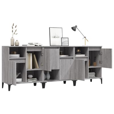 vidaXL Sideboards 3 Stk. Grau Sonoma 60x35x70 cm Holzwerkstoff