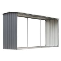 vidaXL Brennholzlager aus verzinktem Stahl 330 x 92 x 153 cm Grau