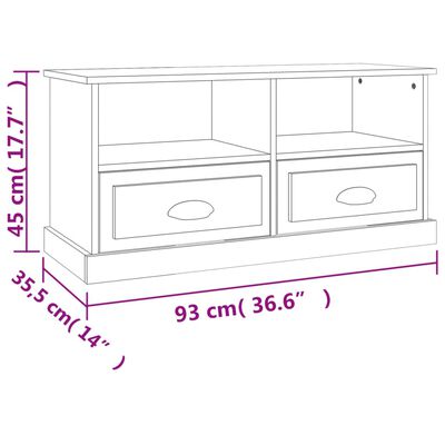 vidaXL TV-Schrank Sonoma-Eiche 93x35,5x45 cm Holzwerkstoff