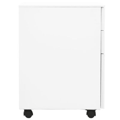 vidaXL Aktenschrank mit Rollen Weiß 39x45x60 cm Stahl