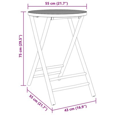 vidaXL 3-tlg. Bistro-Set Bambus