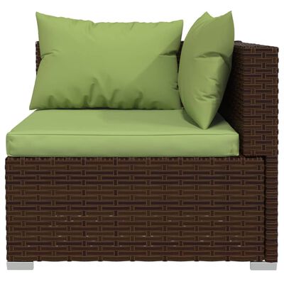 vidaXL 12-tlg. Garten-Lounge-Set mit Kissen Poly Rattan Braun