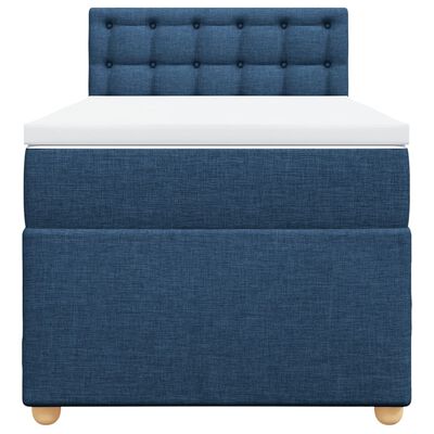 vidaXL Boxspringbett mit Matratze Blau 80x200 cm Stoff