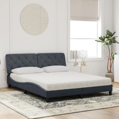 vidaXL Bett mit Matratze Dunkelgrau 160x200 cm Samt