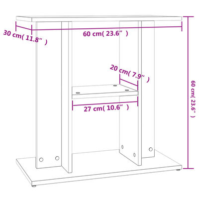 vidaXL Aquariumständer Betongrau 60x30x60 cm Holzwerkstoff