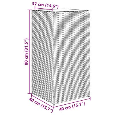 vidaXL Pflanzkübel 2 Stk. Schwarz 40x40x80 cm Poly Rattan