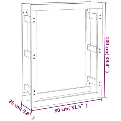 vidaXL Kaminholzregal 80x25x100 cm Massivholz Kiefer