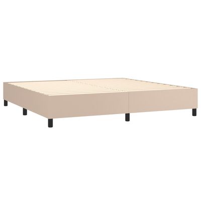 vidaXL Boxspringbett mit Matratze & LED Cappuccino-Braun 200x200cm