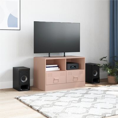 vidaXL TV-Schrank Rosa 67x39x44 cm Stahl