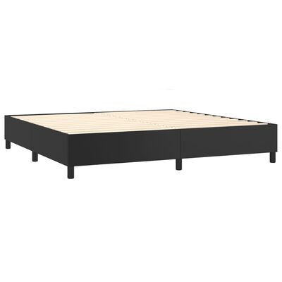 vidaXL Boxspringbett mit Matratze & LED Schwarz 200x200 cm Kunstleder