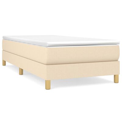 vidaXL Boxspringbett mit Matratze Creme 80x200 cm Stoff