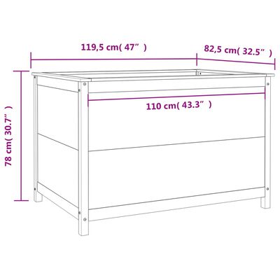 vidaXL Hochbeet Weiß 119,5x82,5x78 cm Massivholz Kiefer