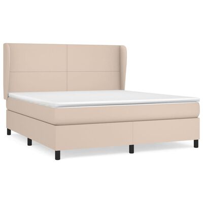 vidaXL Boxspringbett Matratze Cappuccino-Braun 180x200 cm Kunstleder