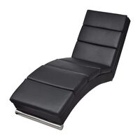 vidaXL Chaiselongue Schwarz Kunstleder