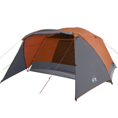 vidaXL Campingzelt mit Vorzelt 4 Personen Orange Wasserdicht
