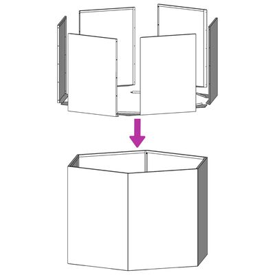 vidaXL Pflanzkübel Sechseckig 104x90x45 Edelstahl