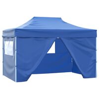 vidaXL Faltzelt Pop-Up mit 4 Seitenteilen 3x4,5 m Blau