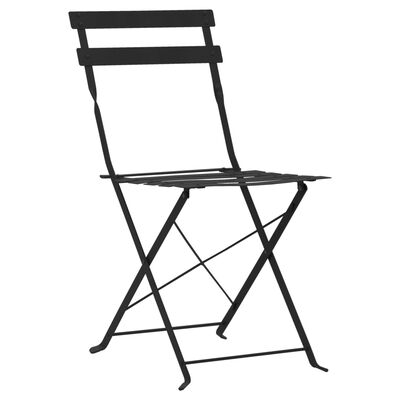 vidaXL 3-tlg. Bistro-Set Stahl Schwarz