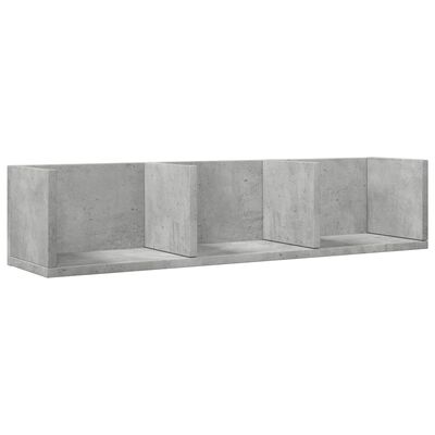 vidaXL Wandschrank Betongrau 75x18x16,5 cm Holzwerkstoff