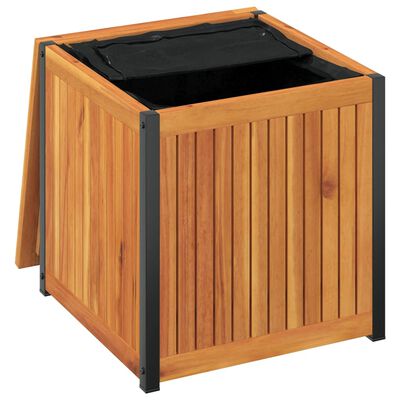 vidaXL Gartenbox 45x45x45/53 cm Massivholz Akazie und Stahl