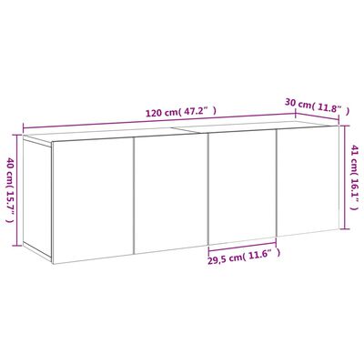 vidaXL TV-Wandschränke 2 Stk. Betongrau 60x30x41 cm