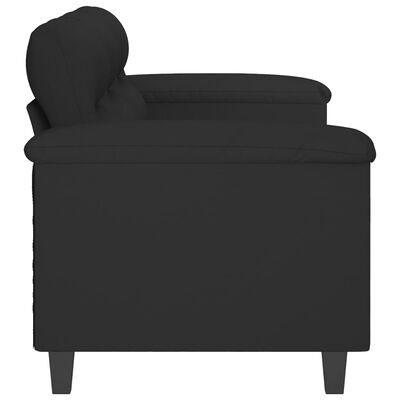 vidaXL 3-Sitzer-Sofa Schwarz 180 cm Mikrofasergewebe