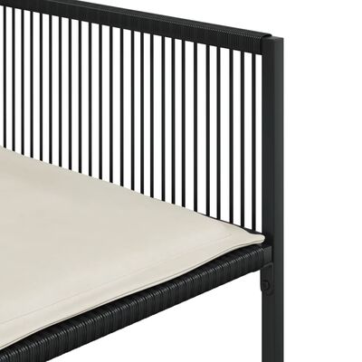 vidaXL Gartenstühle mit Kissen 4 Stk. Schwarz Poly Rattan