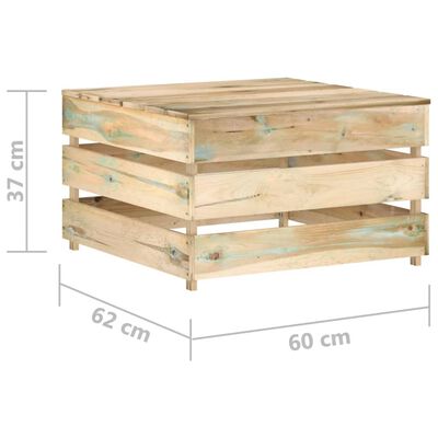 vidaXL 6-tlg. Garten-Lounge-Set mit Kissen Grün Imprägniertes Holz