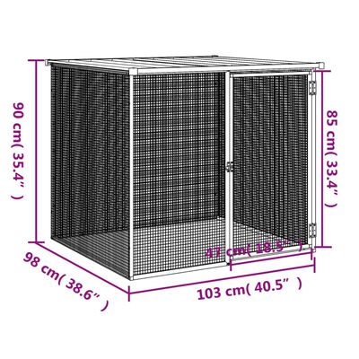 vidaXL Hühnerkäfig mit Dach Anthrazit 103x98x90 cm Verzinkter Stahl