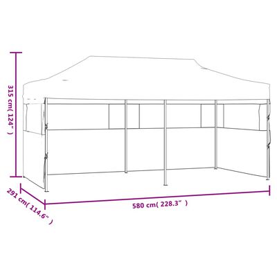 vidaXL Pop-Up Partyzelt mit Seitenwänden Faltbar 3x6 m Stahl Weiß