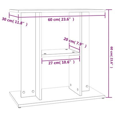 vidaXL Aquariumständer Weiß 60x30x60 cm Holzwerkstoff