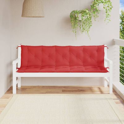 vidaXL Gartenbank-Auflagen 2 Stk. Rot 180x50x7 cm Oxford-Gewebe