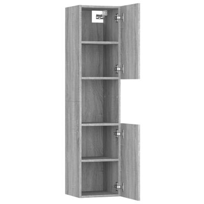 vidaXL Badezimmerschrank Grau Sonoma 30x30x130 cm Holzwerkstoff