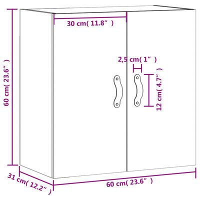 vidaXL Wandschrank Räuchereiche 60x31x60 cm Holzwerkstoff