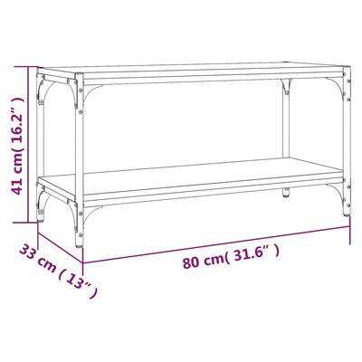 vidaXL TV-Schrank Grau Sonoma 80x33x41 cm Holzwerkstoff und Stahl