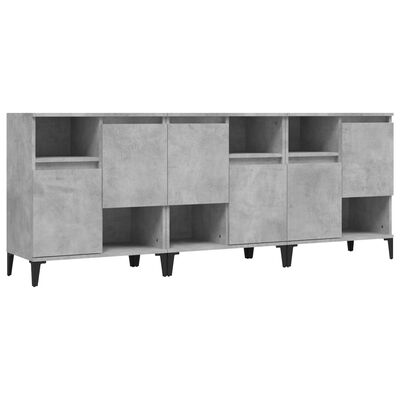 vidaXL Sideboards 3 Stk. Betongrau 60x35x70 cm Holzwerkstoff