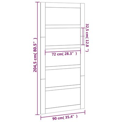 vidaXL Scheunentür 90x1,8x204,5 cm Massivholz Kiefer