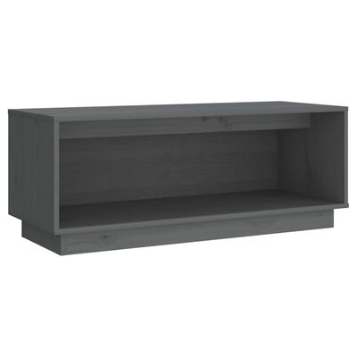 vidaXL TV-Schrank Grau 90x35x35 cm Massivholz Kiefer