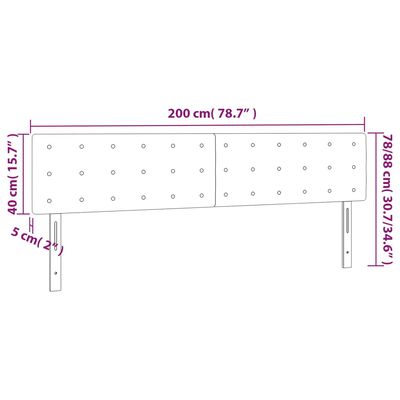 vidaXL Kopfteile 2 Stk. Dunkelgrün 100x5x78/88 cm Samt