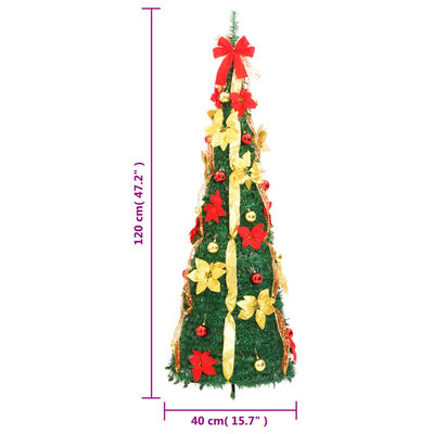 vidaXL Pop-Up-Weihnachtsbaum Künstlich 50 LEDs Grün 120 cm