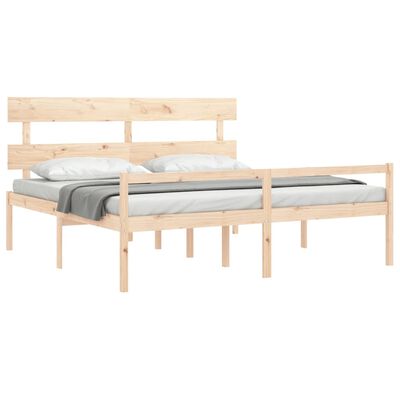 vidaXL Seniorenbett mit Kopfteil 200x200 cm Massivholz