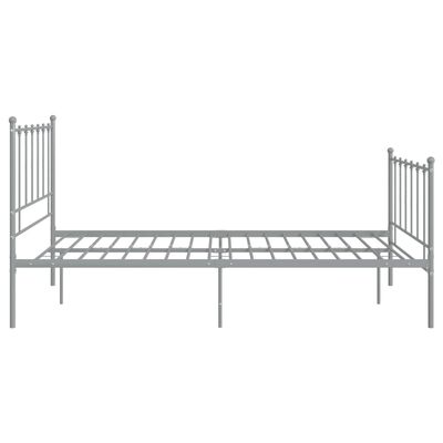 vidaXL Bett Grau Metall 120x200 cm