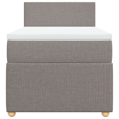 vidaXL Boxspringbett mit Matratze Taupe 90x190 cm Stoff