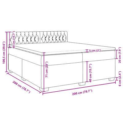 vidaXL Boxspringbett mit Matratze Rosa 200x200 cm Samt