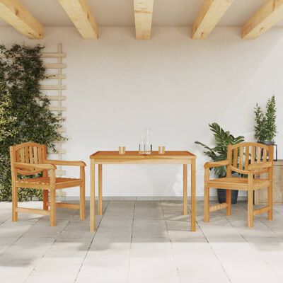 vidaXL 3-tlg. Garten-Essgruppe Massivholz Teak