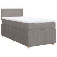 vidaXL Boxspringbett mit Matratze Taupe 90x190 cm Stoff