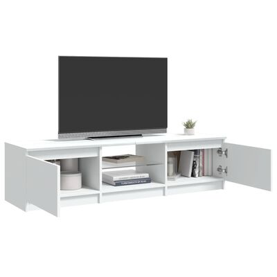 vidaXL TV-Schrank mit LED-Leuchten Weiß 140x40x35,5 cm