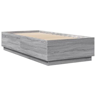 vidaXL Bettgestell Grau Sonoma 100x200 cm Holzwerkstoff