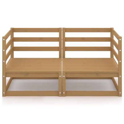 vidaXL Gartensofa 2-Sitzer Honigbraun Massivholz Kiefer